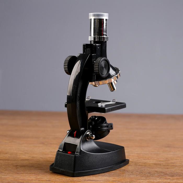 Микроскоп, кратность увеличения 900х, 600х, 300х, 100х, с подсветкой, набор для исследований - фото 1906809833