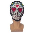 Карнавальная маска «Череп с сердечками», текстильная - Фото 1
