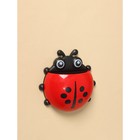 Держатель для зубных щёток детский «Божья коровка», на присосках, красный - Фото 2