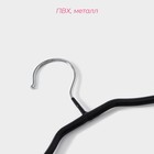 Плечики - вешалка для одежды Доляна, 43.5×20.5 см, широкие плечики, антискользящее покрытие, чёрные - Фото 2