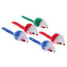 Игрушка для кошек "Малая мышь" двухцветная, микс цветов - Фото 1