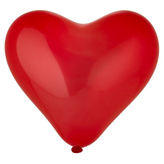 Шар латексный 10" «Сердце», кристалл, набор 50 шт., цвет красный - Фото 1