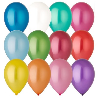 Шар воздушный латексный 10", металл, набор 100 шт., цвета МИКС