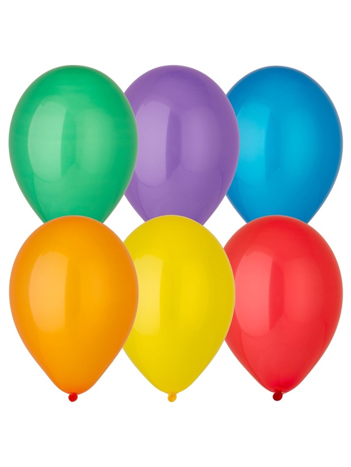 Воздушные шары латексные 12", кристалл, 100 шт., МИКС - Фото 1