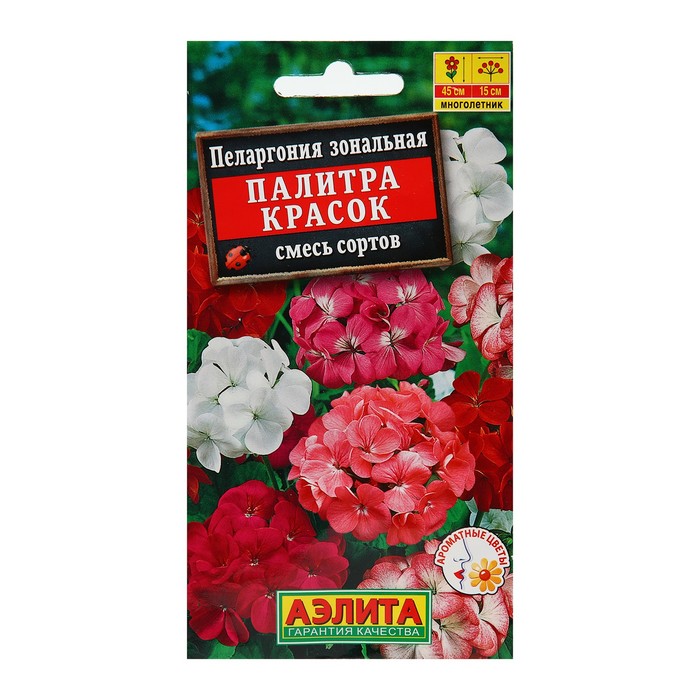 Семена комнатных цветов Пеларгония «Палитра красок», 4 шт., «АЭЛИТА» - Фото 1