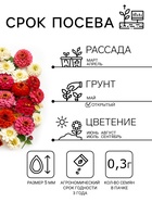 Семена цветов Цинния изящная «Дюймовочка», смесь сортов, 0.3 г - Фото 2