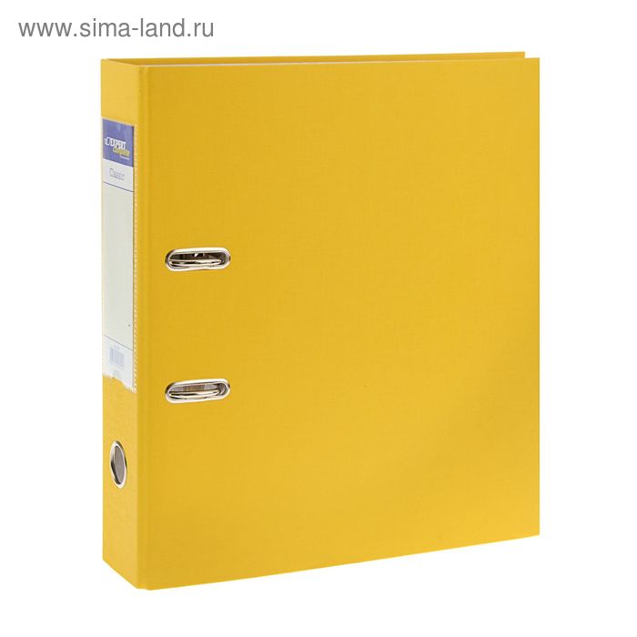 Папка-регистратор А4, 75мм PVC Classic, разборный, желтый - Фото 1