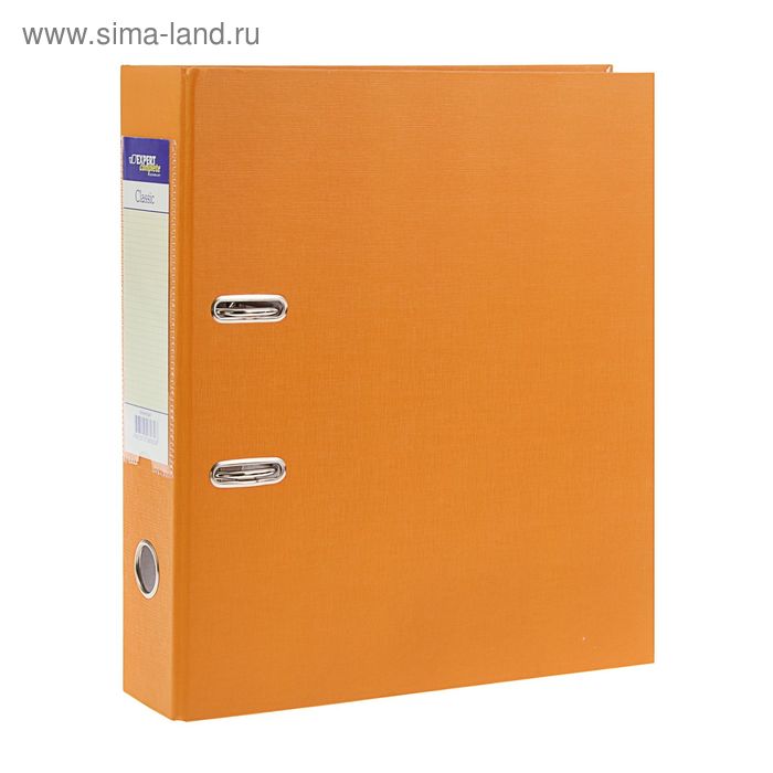 Папка-регистратор А4, 75мм PVC Classic, разборный, оранжевый - Фото 1