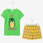 Пижама для девочки, рост 158-164 см (42), цвет зелёный/жёлтый - Фото 1