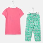 Пижама для девочки, рост 158-164 см (40), цвет розовый/бирюзовый - Фото 2