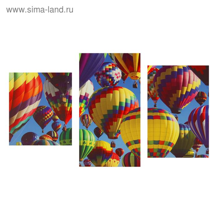 Картина модульная на подрамнике "Парад воздушных шаров" 31*35см, 30*60см, 32*45см  93*60см - Фото 1