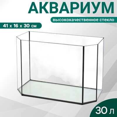 Аквариум «Панорамный» без крышки, 30 литров, 41×16×30 см