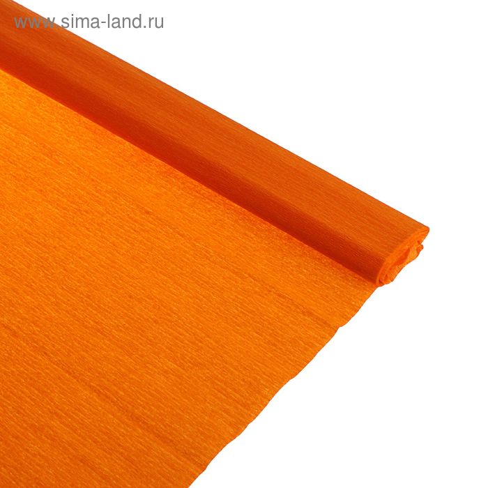 Бумага крепированная 50*250см, 32 г/м2, оранжевая, в рулоне - Фото 1