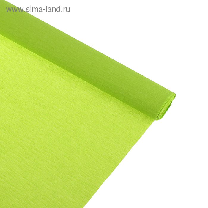 Бумага крепированная 50*250см, 32 г/м2, зеленое яблоко, в рулоне - Фото 1