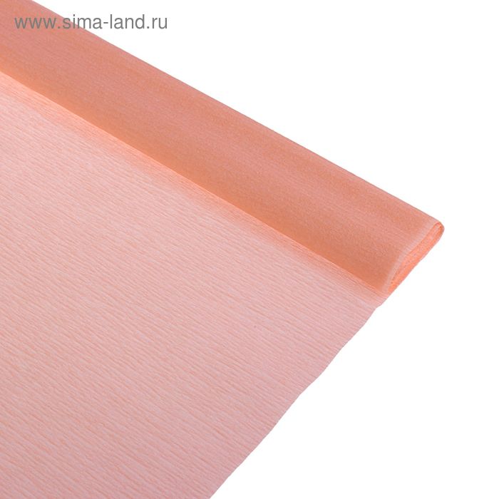 Бумага крепированная 50*250см, 32 г/м2, персиковая, в рулоне - Фото 1