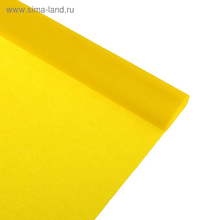 Бумага крепированная 50*250см, 32 г/м2, желтая, в рулоне - Фото 1