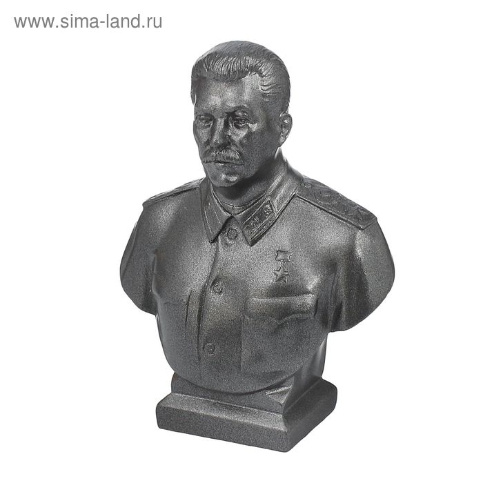 Бюст Сталин бол. серый металлик 16см - Фото 1