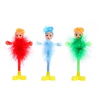 Ручка-прикол Calligrata «Пух-куколка», на подставке, синий стержень, шариковая, МИКС (комплект 12 шт) - фото 68062038