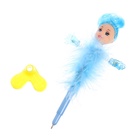 Ручка-прикол Calligrata «Пух-куколка», на подставке, синий стержень, шариковая, МИКС (комплект 12 шт) - фото 68062036