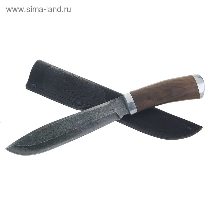 Нож разделочный НР-36, г.Павлово, дамасская сталь, рукоять-орех - Фото 1
