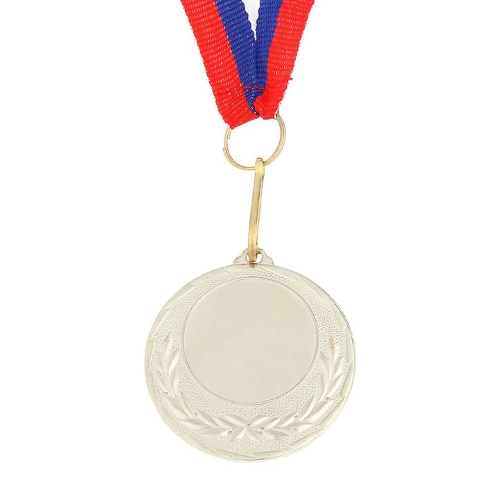 Медаль под нанесение 034 диам 4 см. Цвет сер. С лентой - фото 1906809958