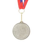 Медаль под нанесение 034 диам 4 см. Цвет сер. С лентой - фото 8273099