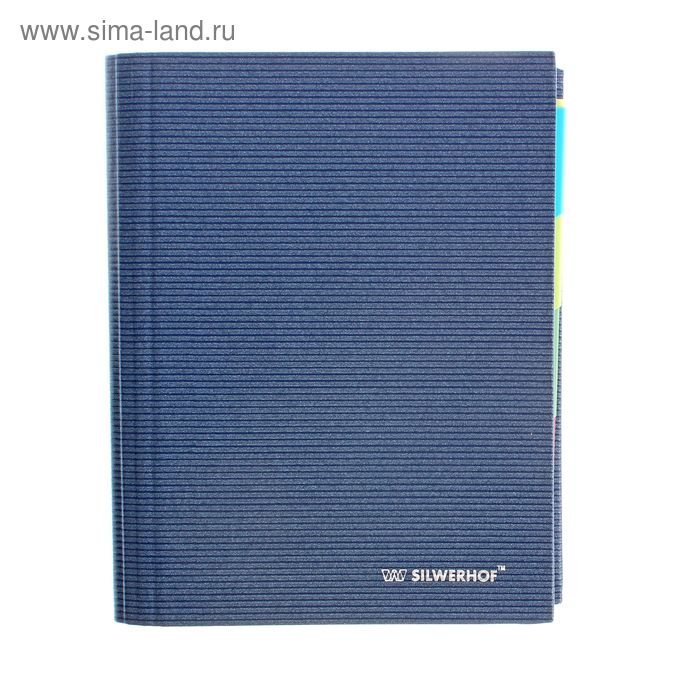 Тетрадь на кольцах А5, 160 листов клетка LINEA, обложка балакрон, с разделителями 5 цветов, синяя - Фото 1
