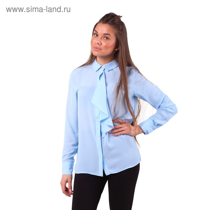 Блузка женская 10200260018, размер 42 (XS), рост 170 см, цвет голубой - Фото 1