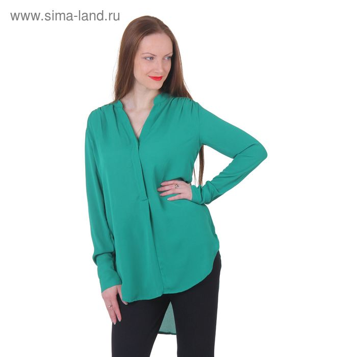 Блузка женская, размер 50 (XL), рост 170 см, цвет зелёный (арт. 40200260048 С+) - Фото 1