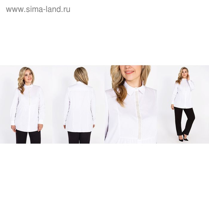 Рубашка женская, цвет белый, размер 52 (XXL) - Фото 1