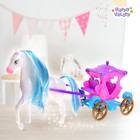 Карета куколки-малышки "Для принцессы", с лошадкой и аксессуарами, БОНУС - куколка картонная, вырезная одежда - Фото 1