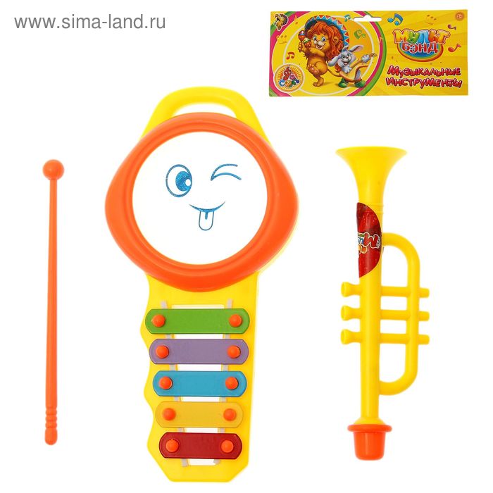 Набор музыкальных инструментов "Мульт Бэнд-3", 3 предмета - Фото 1