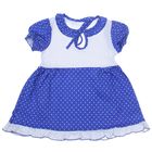 Платье для девочки, рост 80 см (50), цвет белый/синий/горох ДПК461001н - Фото 1