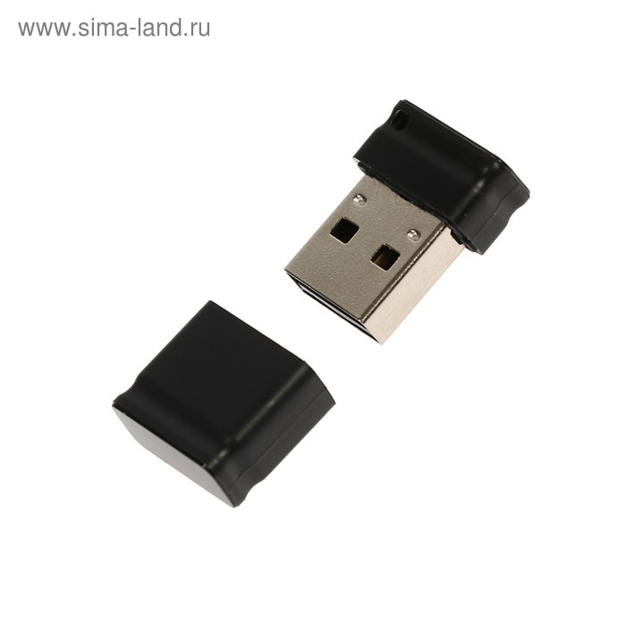 Флешка Qumo Nanodrive, 8 Гб, USB2.0, чт до 25 Мб/с, зап до 15 Мб/с, чёрная - Фото 1