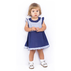Платье для девочки, рост 86 см (52), цвет серый/синий/горох ДПК461001н - Фото 1