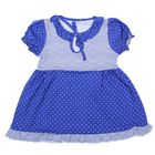 Платье для девочки, рост 86 см (52), цвет серый/синий/горох ДПК461001н - Фото 2