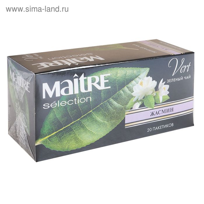 Чай зеленый Maitre, жасмин, 20 пакетиков*2 г - Фото 1