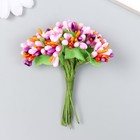 Декор для творчества "Капельки" (1 набор=1 букету) в букете 12 цветов МИКС 12х1,5 см - Фото 1