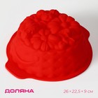 Форма для выпечки Доляна «Корзина», силикон, 26×22,5×9 см, цвет красный - фото 5907488