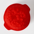 Форма для выпечки Доляна «Корзина», силикон, 26×22,5×9 см, цвет красный - фото 4554619