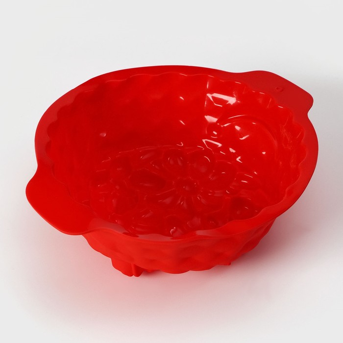 Форма для выпечки Доляна «Корзина», силикон, 26×22,5×9 см, цвет красный - фото 1906810180