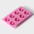 Форма для выпечки Доляна «Немецкий кекс. Вихрь», силикон, 28.5×17 см, 8 ячеек, розовая - Фото 5