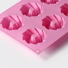 Форма для выпечки Доляна «Немецкий кекс. Вихрь», силикон, 28,5×17 см, 8 ячеек, цвет розовый - фото 4554632