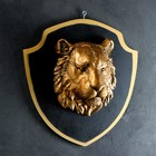 Панно "Голова тигра" бронза, щит черный 40см - Фото 1