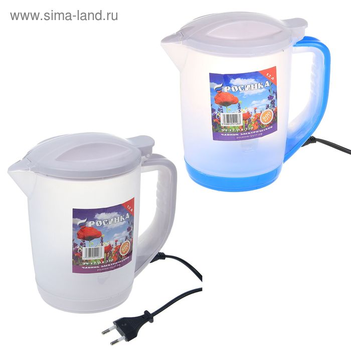 Чайник электрический "Росинка", 1.2 л, 800 Вт, съемный шнур, белый - Фото 1