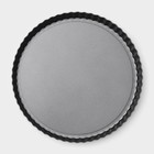 Форма для выпечки Доляна «Жаклин. Рифлёный круг», 22×2,5 см, съёмное дно, антипригарное покрытие, цвет чёрный - Фото 3