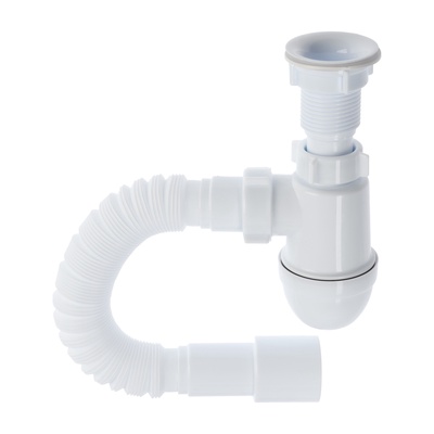 Сифон для раковины «АНИ Пласт» Варяг C5015, 1 1/4" × 40 мм, с гибкой трубой 40×40/50 мм