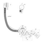Сифон для ванны "АНИ Пласт" EM321, 520 мм, автослив, регулируемый, металлический - Фото 2