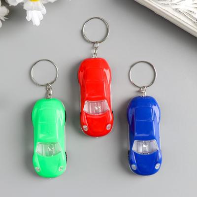 Фонарик брелок для ключей на кольце «Машина», открывашка для бутылок, мигает, 3.5×8×2.7 см, МИКС