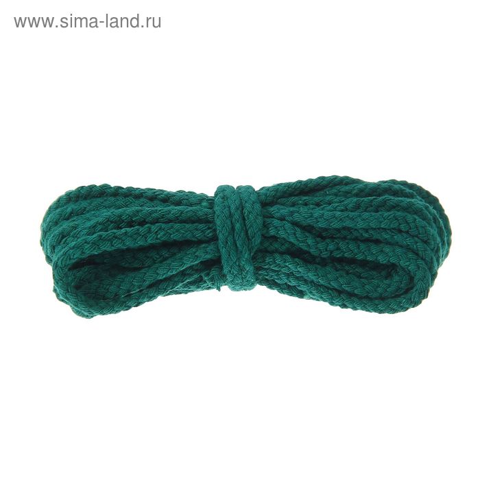 Шнур для плетения макраме, 5±1м, d=5мм, цвет № 25 тёмно-зелёный - Фото 1